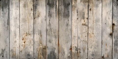 Wall Mural - Weathered wooden wall texture featuring gray and brown tones with aged planks and rustic imperfections ideal for vintage design backgrounds.