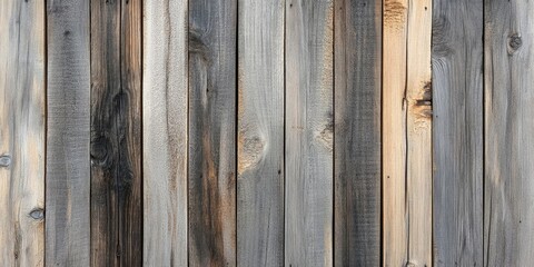 Poster - Weathered grey wood planks backdrop with rustic texture featuring shades of brown and grey ideal for outdoor decor and furniture design.