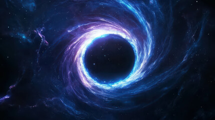 Wall Mural - stunning visualization of a supermassive black hole at the center of a galaxy