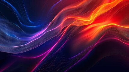Wall Mural - abstract background with colorful wavy lines