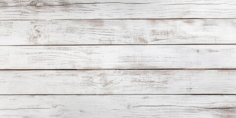 Wall Mural - Textured white wooden surface with natural aging patterns, viewed from above, showcasing horizontal wooden planks and subtle gray undertones.