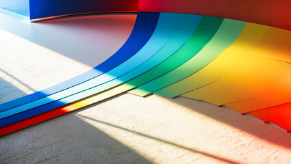 Wall Mural - Abstract design with gradient colored shapes