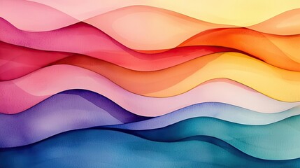 Sticker - Glazed watercolor idea. Colorful abstract wave patterns creating a tranquil and artistic visual experience.