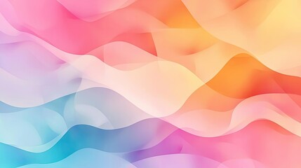 Canvas Print - Glazed watercolor idea. A vibrant abstract wave pattern featuring gradients of pink, orange, and blue hues.