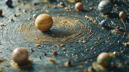Canvas Print - a detailed model of the solar system, perfect for educational purposes or as a decorative piece