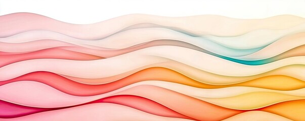 Poster - Ocean watercolor idea. Abstract colorful waves create a dynamic visual flow for design projects and backgrounds.