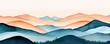 © Jiraporn - Misty watercolor concept. A serene landscape featuring layered mountains in soft pastel colors.