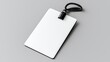 © alanrust - Blank White Identification Card Mockup with Black Chain and Clip