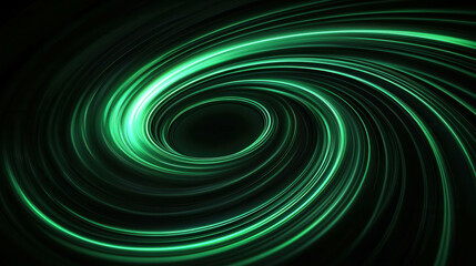 Wall Mural - Spiraling Green Light Effect with Gentle Motion and Spinning Dynamics