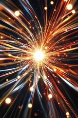 Wall Mural - a vibrant starburst on a dark and contrasting black background, perfect for highlighting or accentua