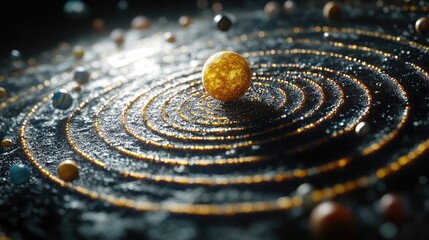 Canvas Print - a picture of the solar system in space with planets and sun