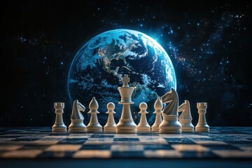 Wall Mural - Global Strategy: A Chess Match Against the Cosmos
