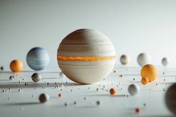 Wall Mural - a collection of planets visible in the night sky, with stars and possibly some atmospheric effects
