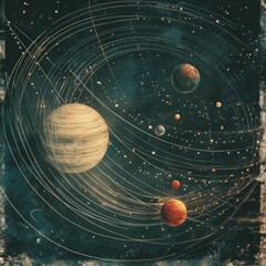 Wall Mural - planets in the background of the solar system