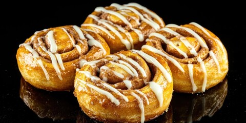 Wall Mural - A close-up view of a group of colorful doughnuts with sweet icing