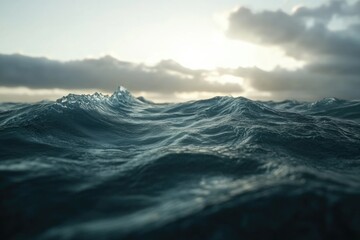 Wall Mural - a large body of water under a cloudy sky