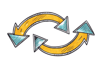 Wall Mural - Set of hand drawn arrows in various shapes and colors, perfect for showing progression, movement, and change in digital or graphic designs