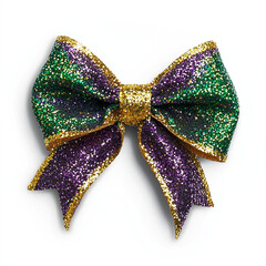 Sticker - Mardi Gras bow on a white background.