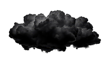 black cumulus cloud isolated on white or transparent png