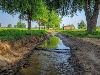 Poster - river in the countryside