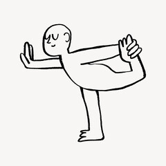 Wall Mural - Yoga pose doodle, illustration vector