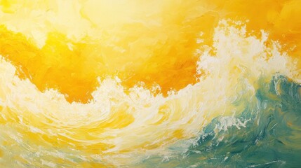 Canvas Print - yellow liquid swirls in water, creating abstract shapes.