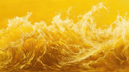 Canvas Print - yellow liquid swirls in water, creating abstract shapes.