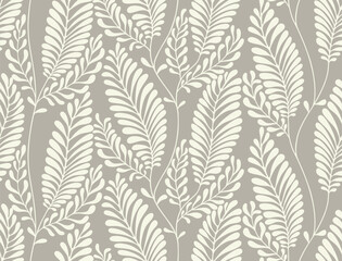 Wall Mural - Abstract floral palm leaf seamless pattern. tropical leaves geometric pattern on white background.