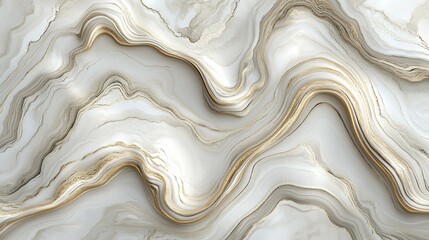 Poster - Abstract white and gold marble texture.