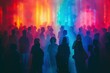 © imr - Silhouetted crowd immersed in dynamic multicolored lights creating a vibrant concert scene