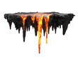 © CrystallineCreative - Molten Lava Flowing on a Floating Rock Island Transparent Background, PNG