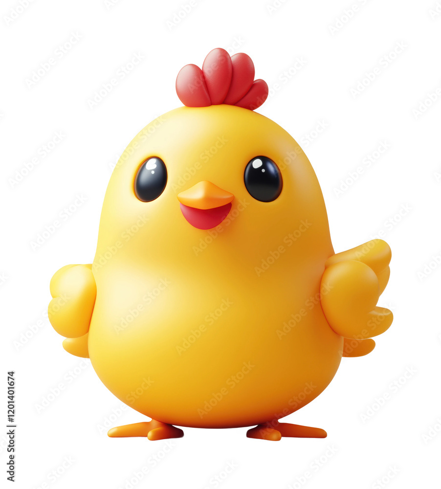 Cheerful chicken icon on digital playful design high fidelity concept ...