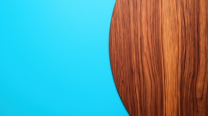 Poster - Stylish wood texture with vibrant blue space