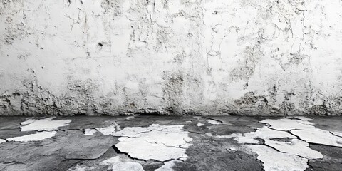 Leinwandbilder - Textured background featuring a white, black, and grey wall and floor with visible cracks, creating an intriguing and dynamic visual for artistic and design purposes.