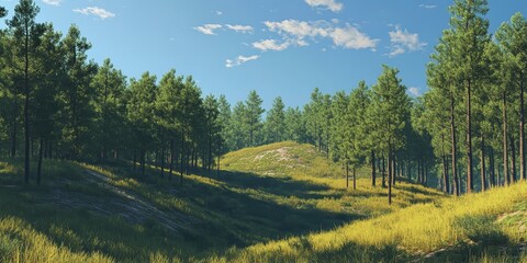 Aufkleber - Hill in a hot valley within a forest setting, showcasing the characteristic landscape of the forest. This hill exemplifies the natural beauty found in such valley environments.