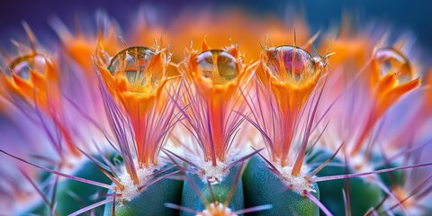 Poster - Stunning macro photography showcasing the intricate details of a cactus. This macro photography captures the unique textures and vibrant features of a cactus in an artistic way.