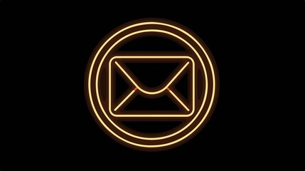 Email Message with At Sign Line Art Icon for Apps and Websites
