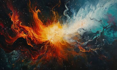 Wall Mural - a stellar eruption with a powerful solar flare