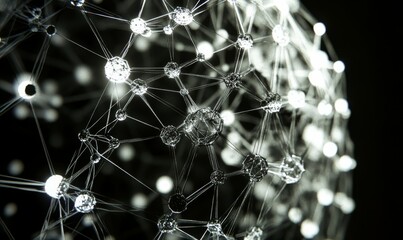 Wall Mural - a series of interconnected dots creating a large polygon shape with varying lighting effects, geomet