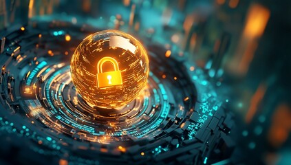 Poster - Global Cybersecurity Digital Security Network Protection Data Encryption Concept
