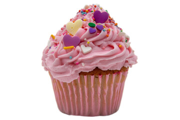 Wall Mural - Colorful Pink Cupcake with Sprinkles