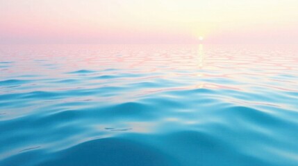 Sticker - Serene Ocean Waters at Sunset A Peaceful and Tranquil Scene of Gentle Waves and a Soft Pink Sky