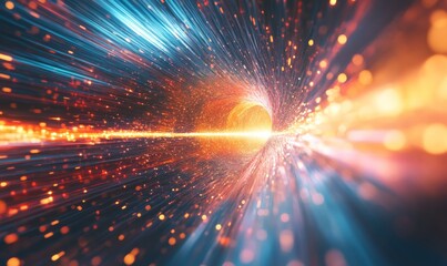 Wall Mural - an abstract representation of explosive energy with swirling patterns and lights, motion blur, styli