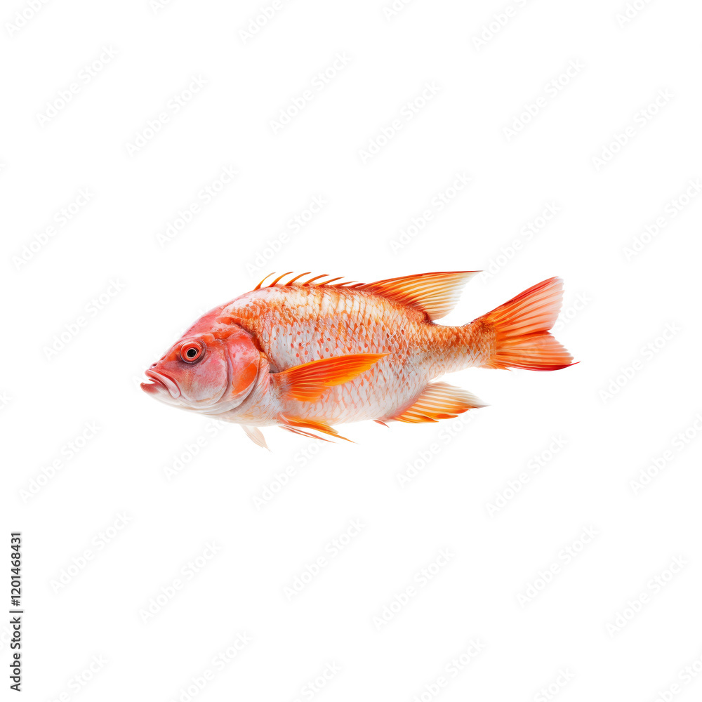 Red Medium Fish Red Fish: A vibrant, photorealistic depiction of a red fish, isolated ...