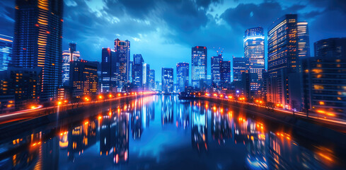 Aufkleber - A city of future night ambience.