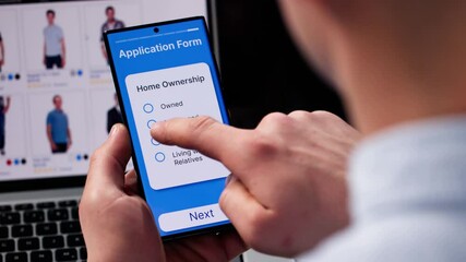 Wall Mural - Online Application Form On Mobile Phone