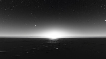 Wall Mural - Monochromatic Serenity: A Celestial Sunrise