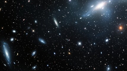 Wall Mural - A Glimpse into the Vastness: Unveiling the Beauty of Distant Galaxies