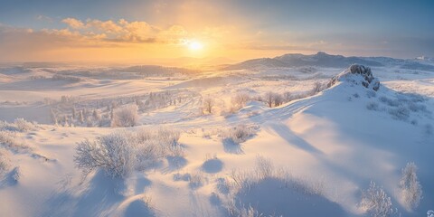 Poster - sunset in the mountains