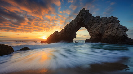 Sticker - Stunning Sunset Over a Coastal Arch